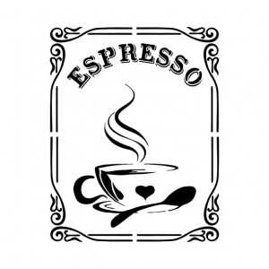 Pochoir Espresso, café, bistro, tasse caféz, blois, france, loir et cher, dumazel.