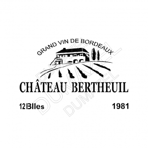 Pochoir grand vin de bordeaux, france, blois, loir et cher, vignoble, peinture meuble