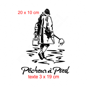Pochoir le pêcheur à pied, mer, plage, nautique, france, blois, loir et cher, fait main