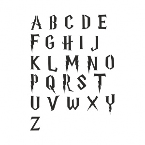 Pochoir Harry majuscule, alphabet, lettres, dumazel, blois, loir et cher, france.