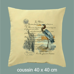coussin le Héron, fable, jean de la fontaine, botanique, dumazel, france, blois, loir et cher