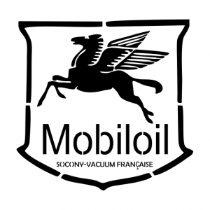 Pochoir mobil oil, route 66, amérique, essence, station service, france, blois, loir et cher, dumazel.