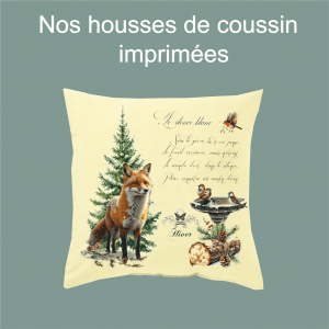 Housse de coussin "Hiver Renard"