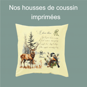 Housse de coussin "Hiver Cerf"