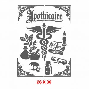 Pochoir Apothicaire verti