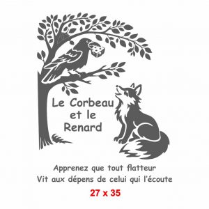 Pochoir Fable le Corbeau et le Renard