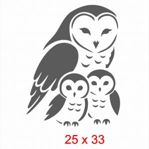 Pochoir Famille Hibou