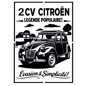 Pochoir affiche "La 2CV"