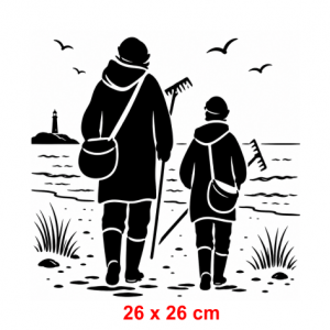Pochoir Père et enfant A3