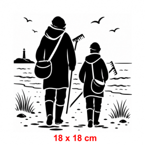Pochoir Père et enfant A4