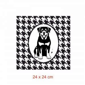 Pochoir woof Rottweiler pied - poule