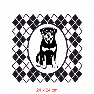 Pochoir woof Rottweiler Losange