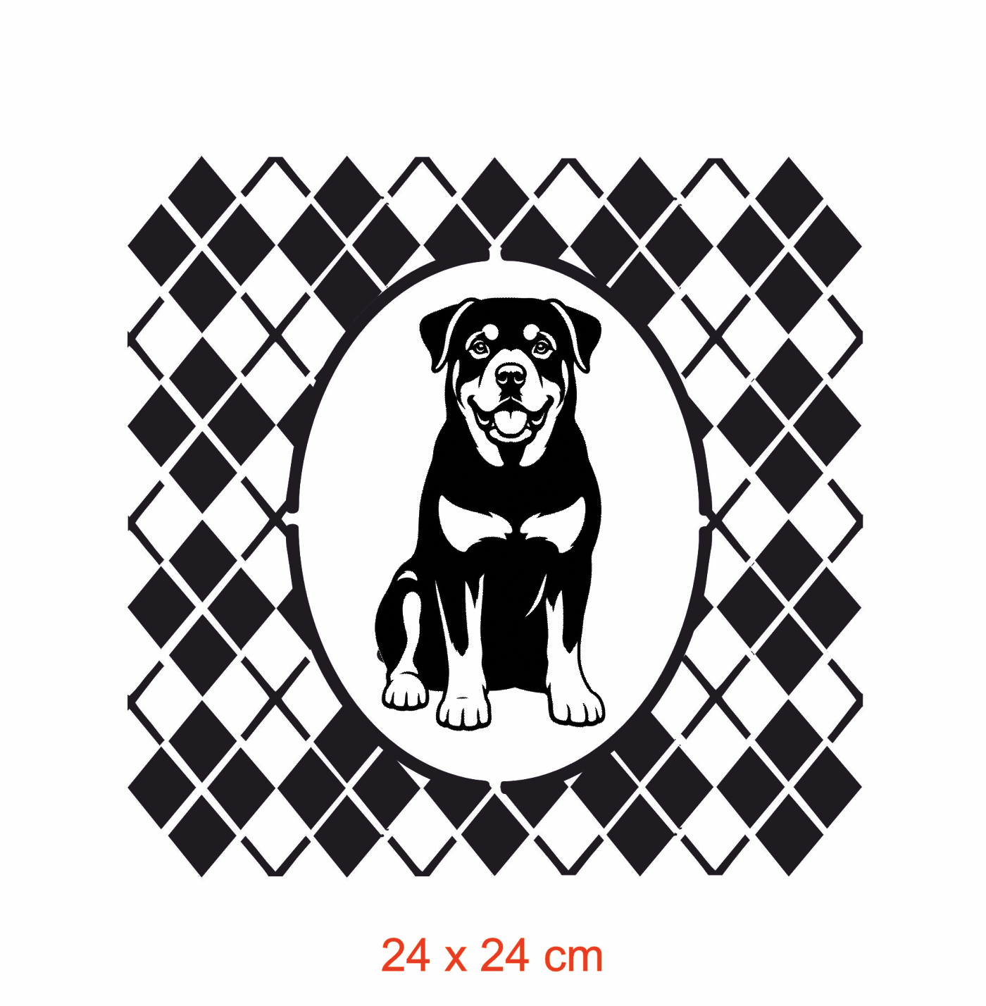Pochoir woof Rottweiler Losange