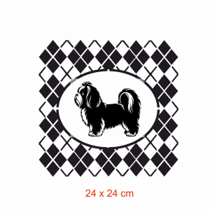 Pochoir woof shih tzu Losange