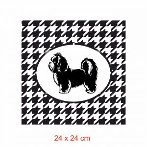 Pochoir woof Shih tzu pied - poule