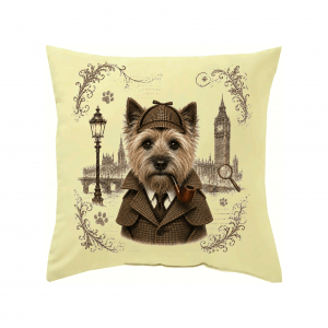 Housse de coussin Monsieur ou Madame Cairn Sherlock