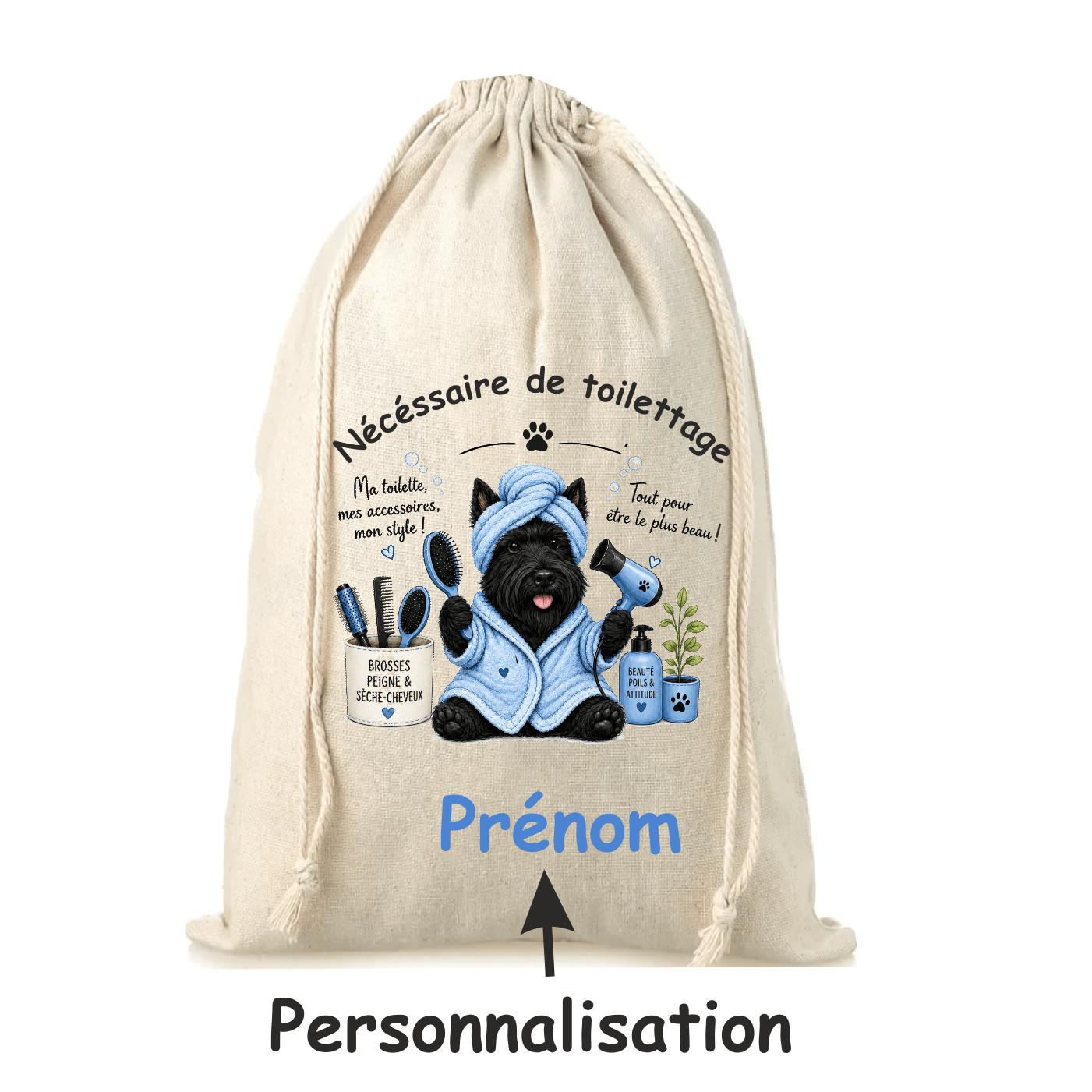 Pochon bleu Yorshire – vue 2
