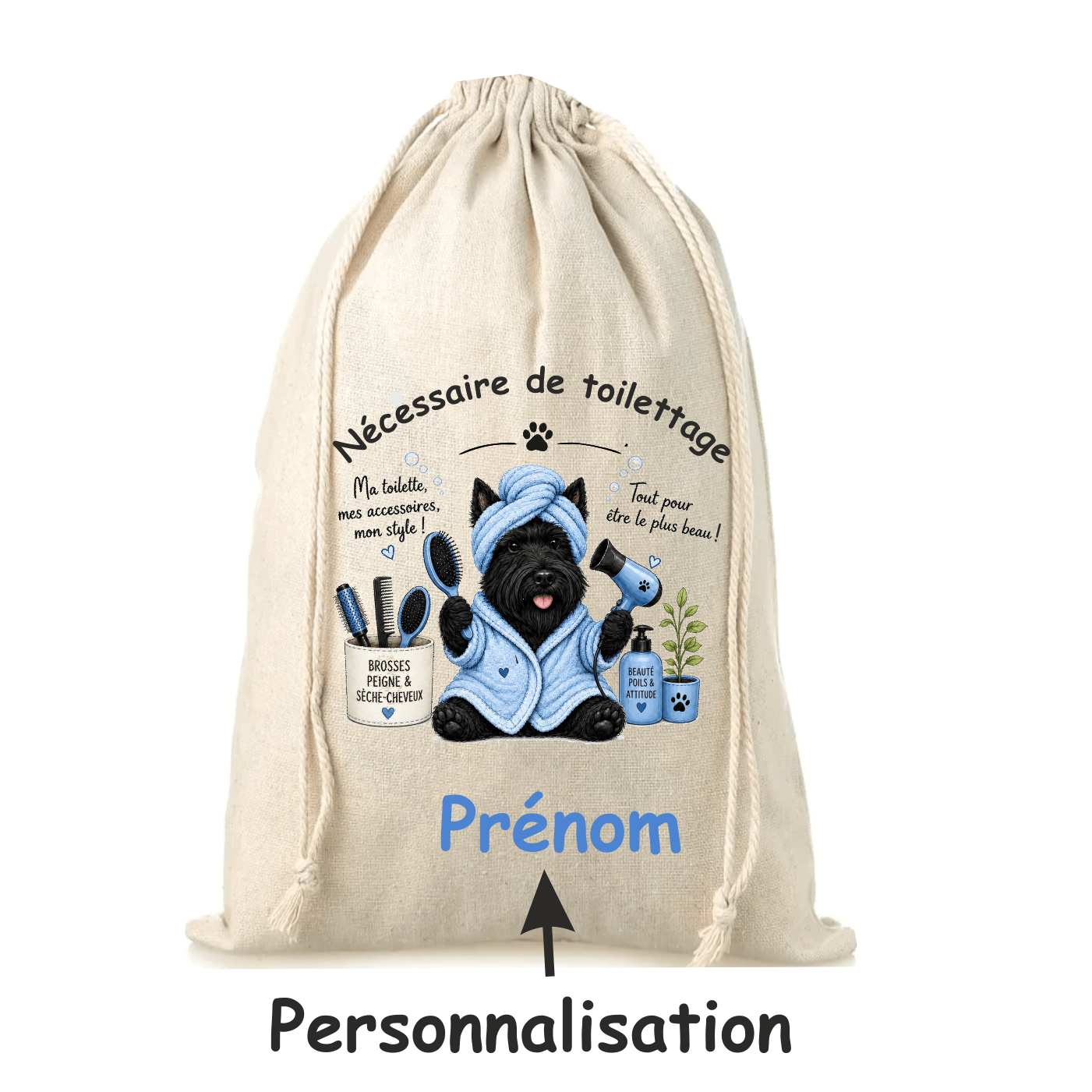 Pochon bleu Schnauzer – vue 2