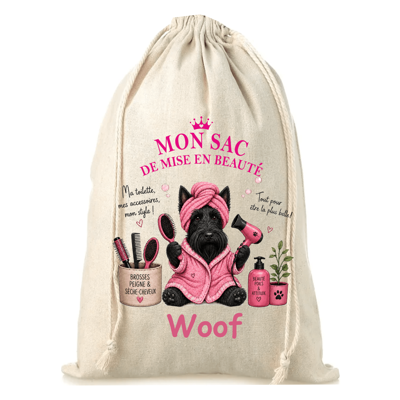 Pochon rose Scottish noir