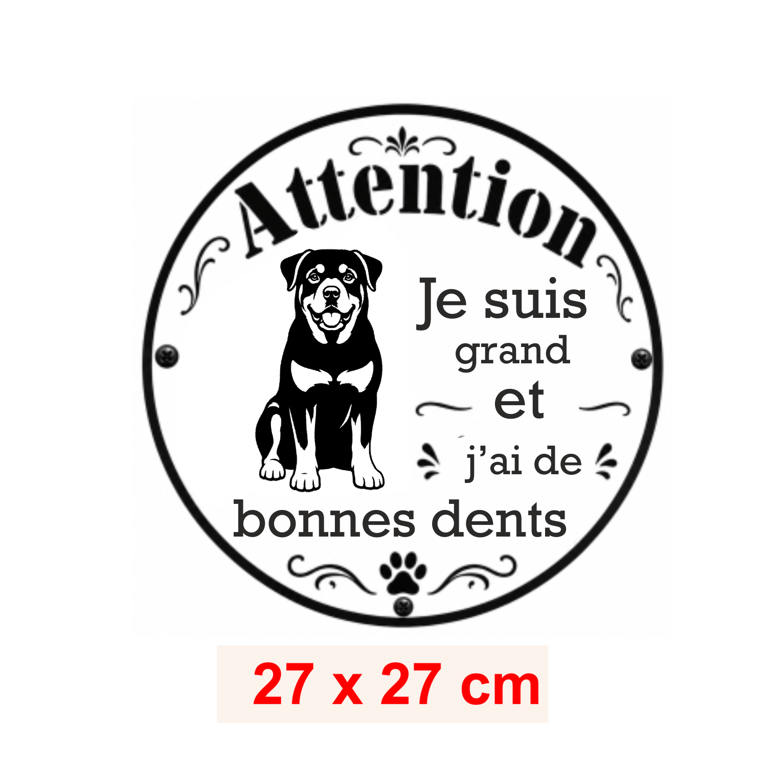 Pochoir Woof Rottweiler Attention