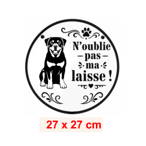Pochoir Woof Rottweiler Laisse