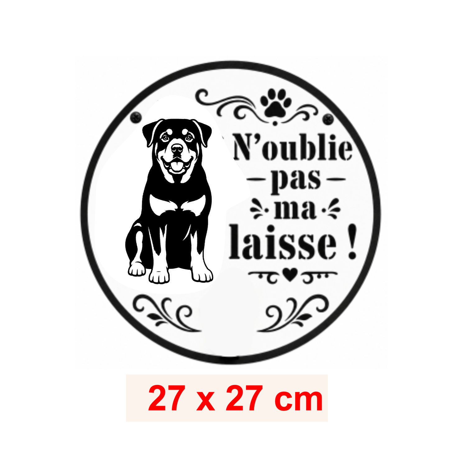 Pochoir Woof Rottweiler Laisse