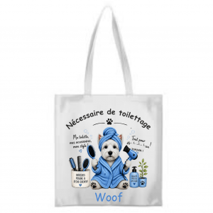 Tote bag bleu Westie