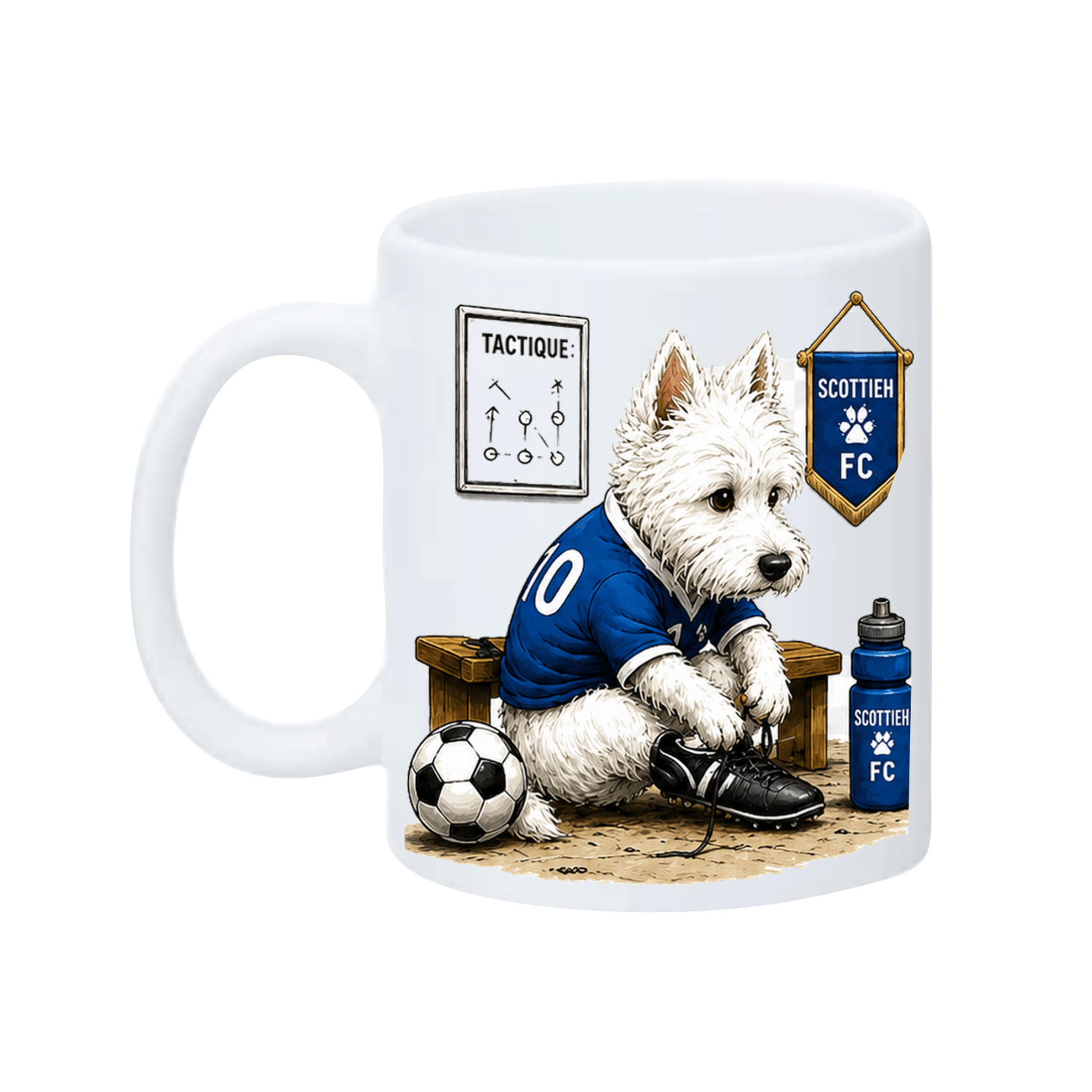 Mug Westie le Football – vue 2