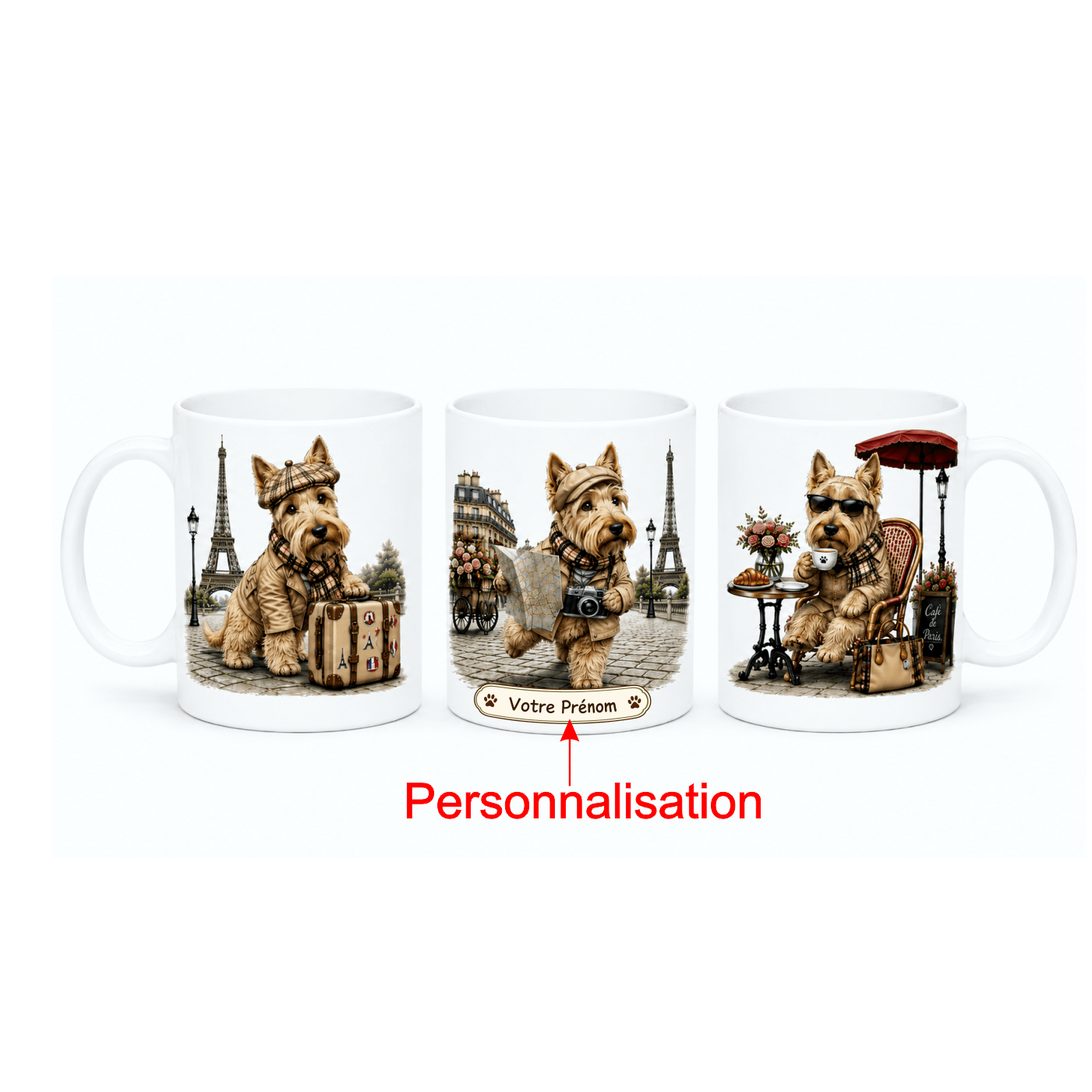 Mug Scottish froment Paris personnalisable ou pas – vue 2