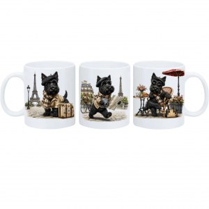 Mug Scottish noir Paris personnalisable ou pas