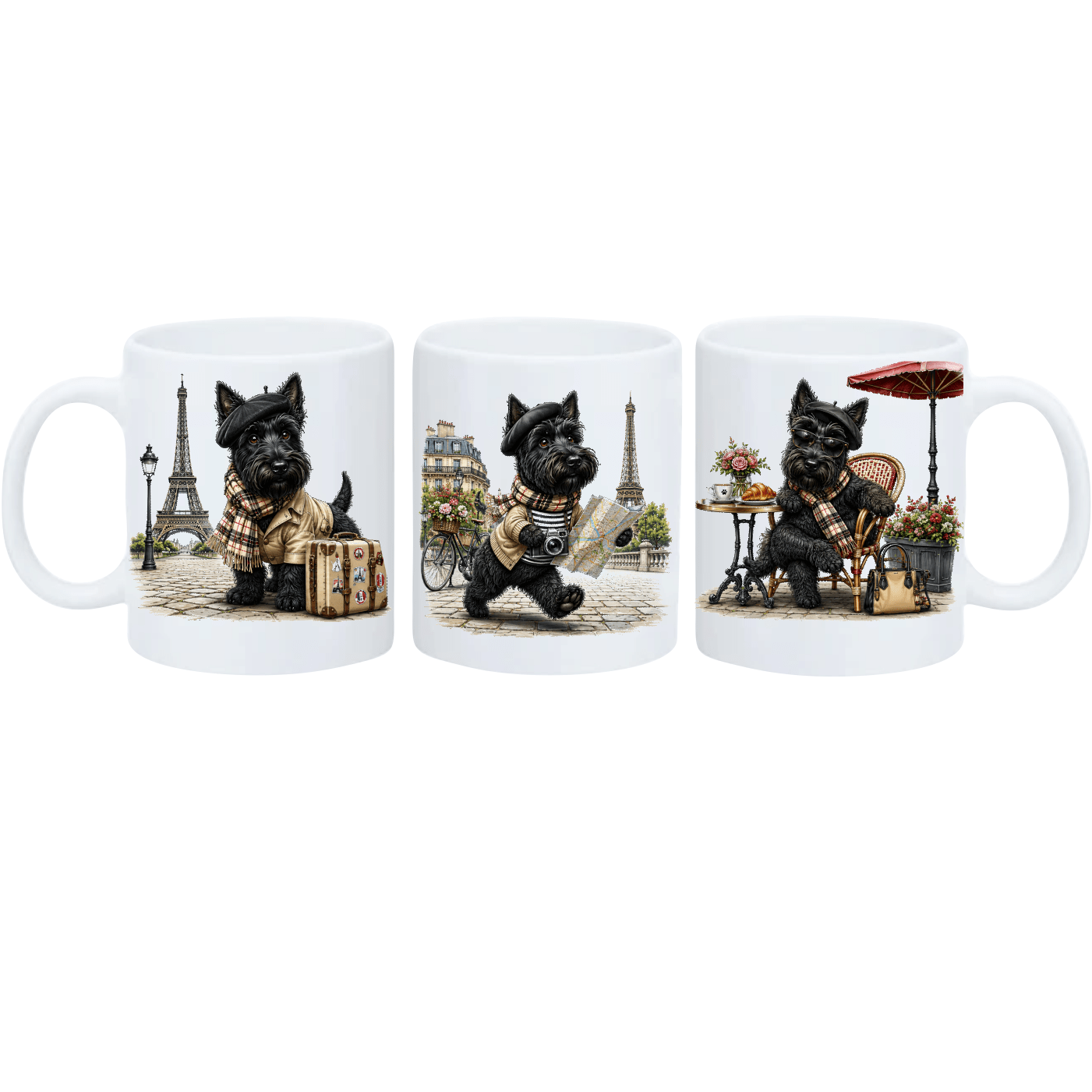 Mug Scottish noir Paris personnalisable ou pas