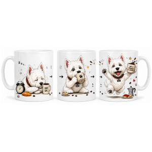 Mug Westie café du matin, personnalisable ou pas