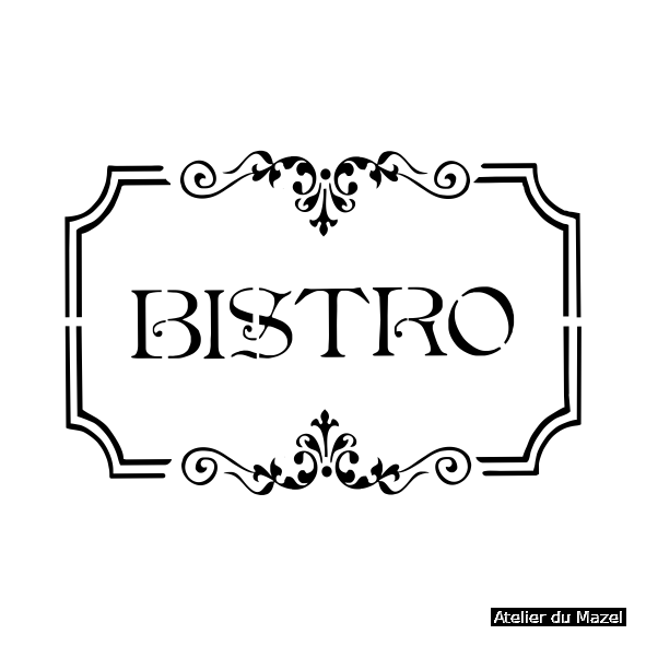 Pochoir Bistro, café, blois, loir et cher, france, dumazel, fait main.