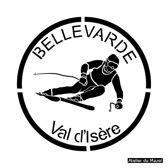 Pochoir val d'isere, montagne, skieur, france, loir et cher, blois, dumazel, sport d'hiver