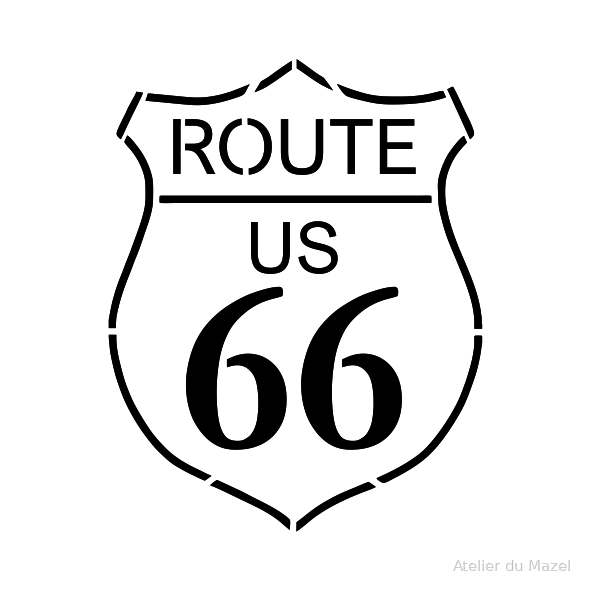 Pochoir route 66, amérique, usa, harley, dumazel, france, blois, loir et cher.