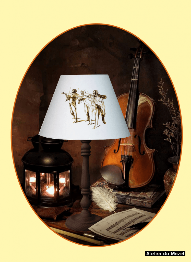 violonistes, violon, musique; abat-jour, instrument musique