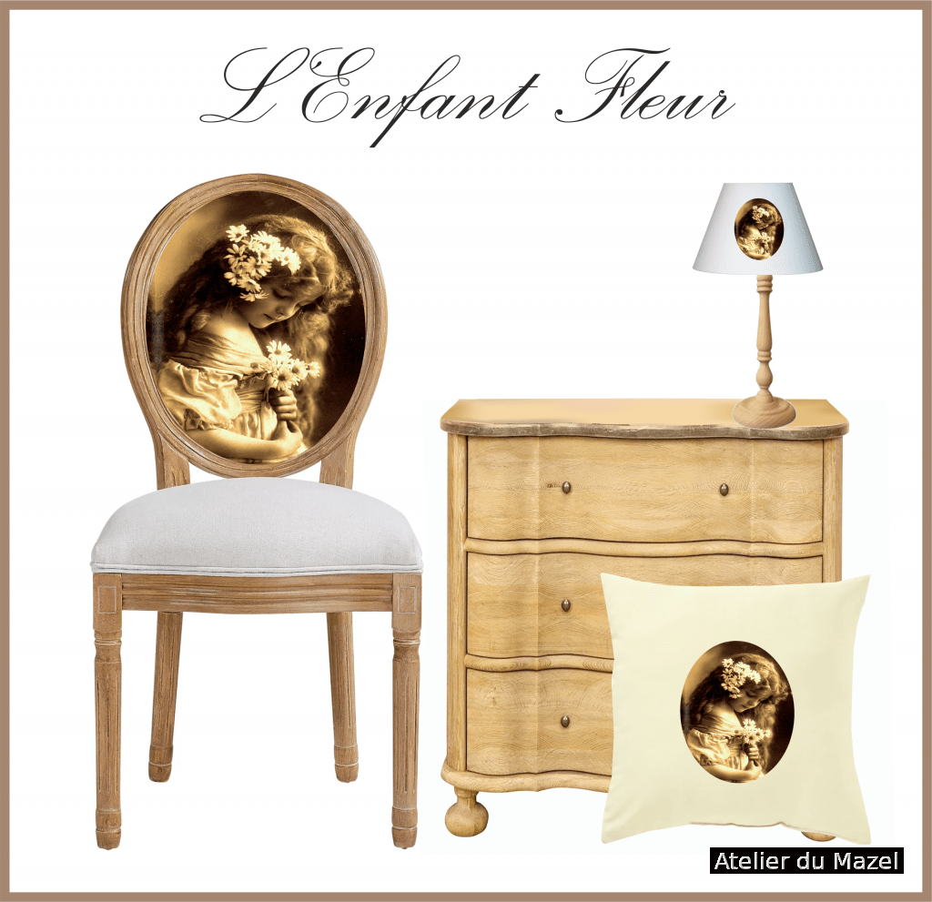 Coupon imprimé enfant fleur, retro, fillette, faitmain,dumasel, dumazel, france, decointerieur
