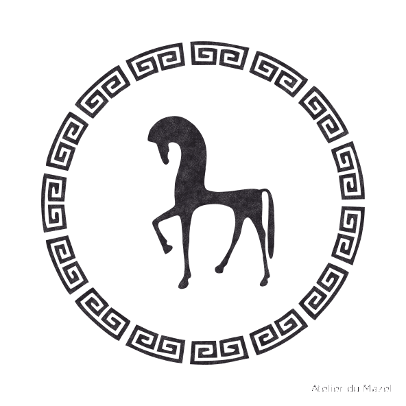 grec cheval, antique, mythologie, animal, france,dumazel, dumasel, fait mains , bain