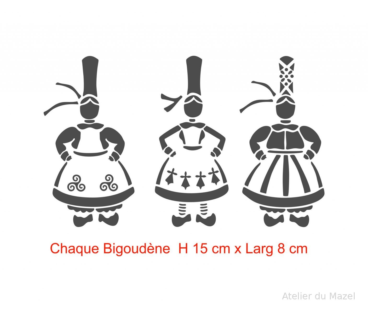 Pochoir Les Bigoudènes H 15 cm