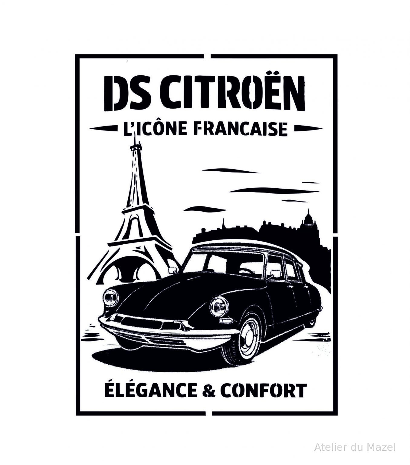 Pochoir affiche "La DS Citroën"