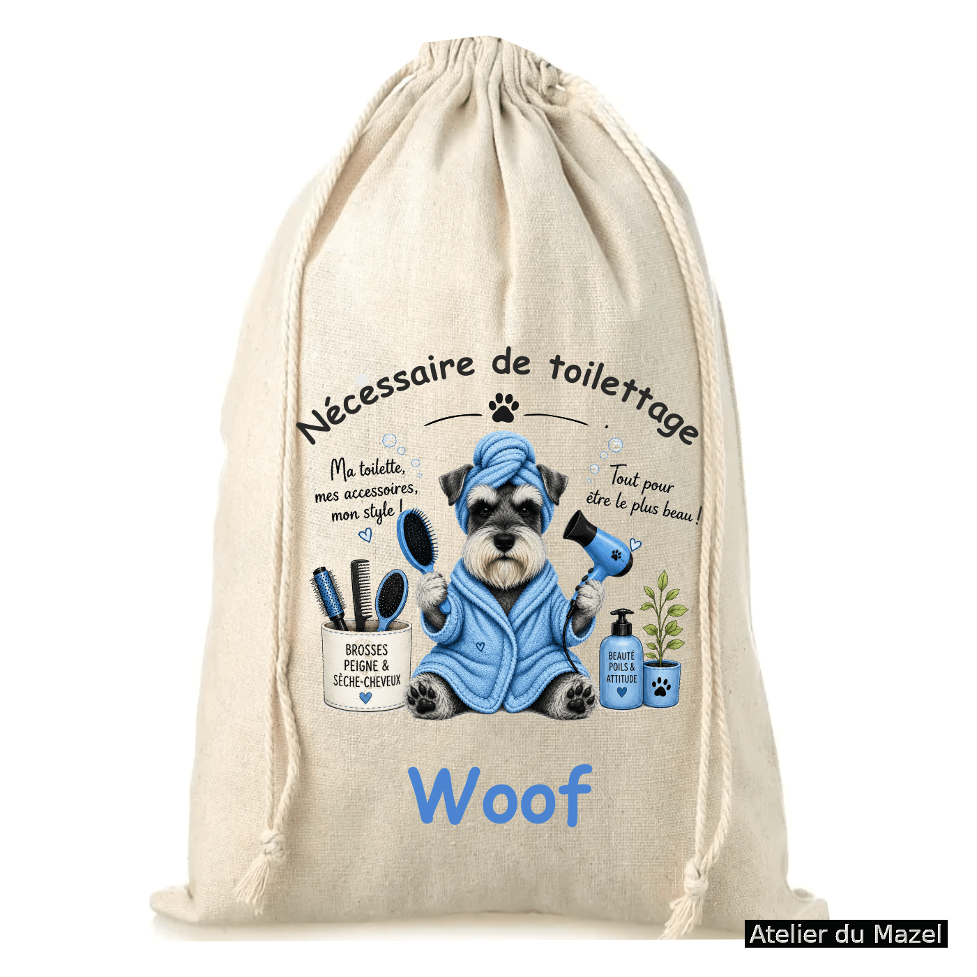 Pochon bleu Schnauzer