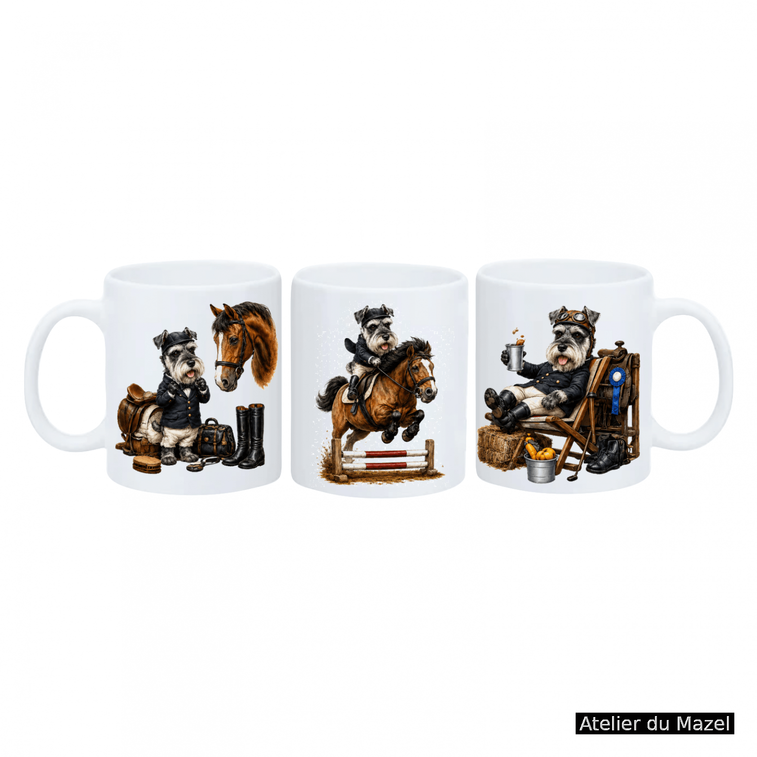 Mug Schnauzer l'Equitation
