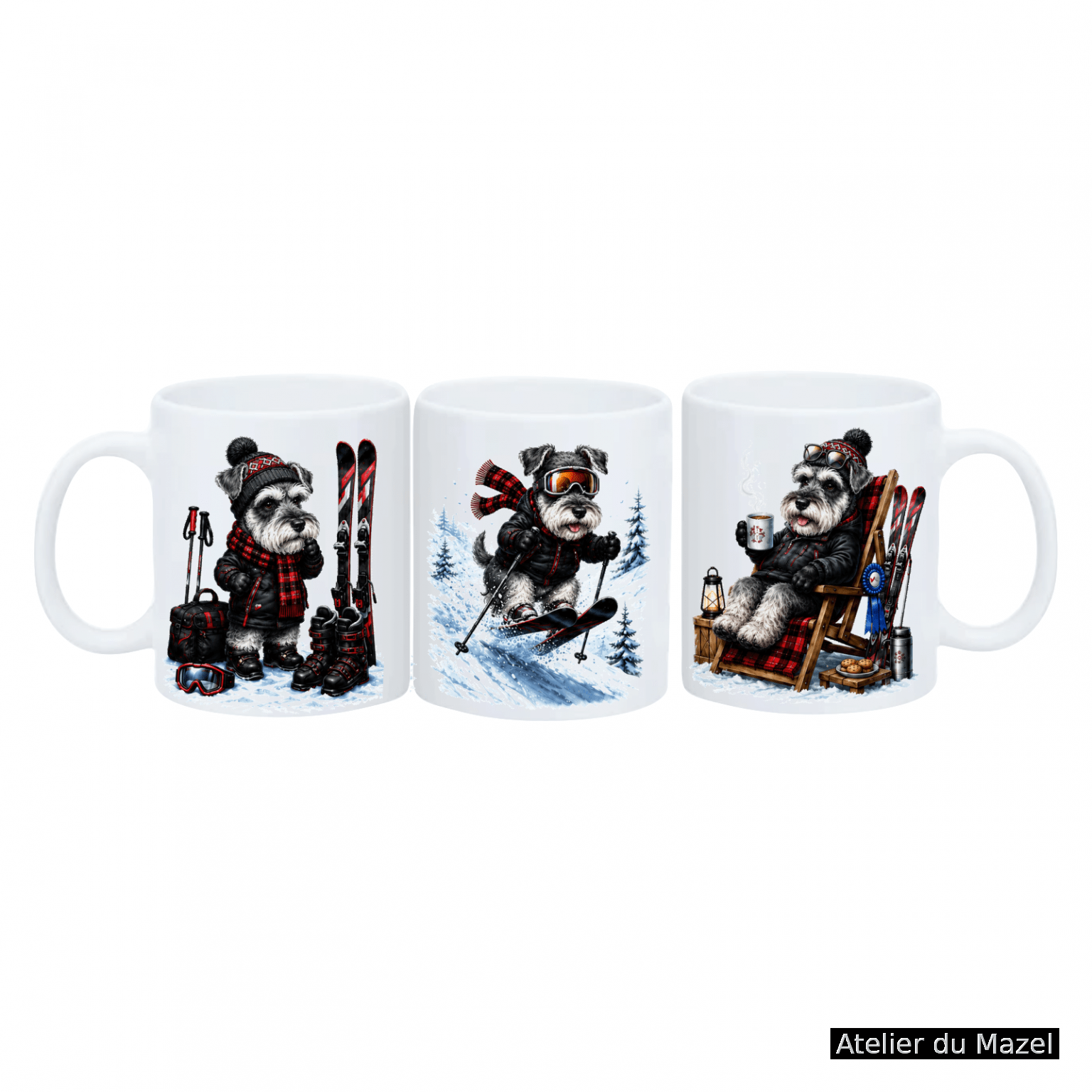 Mug Schnauzer le ski
