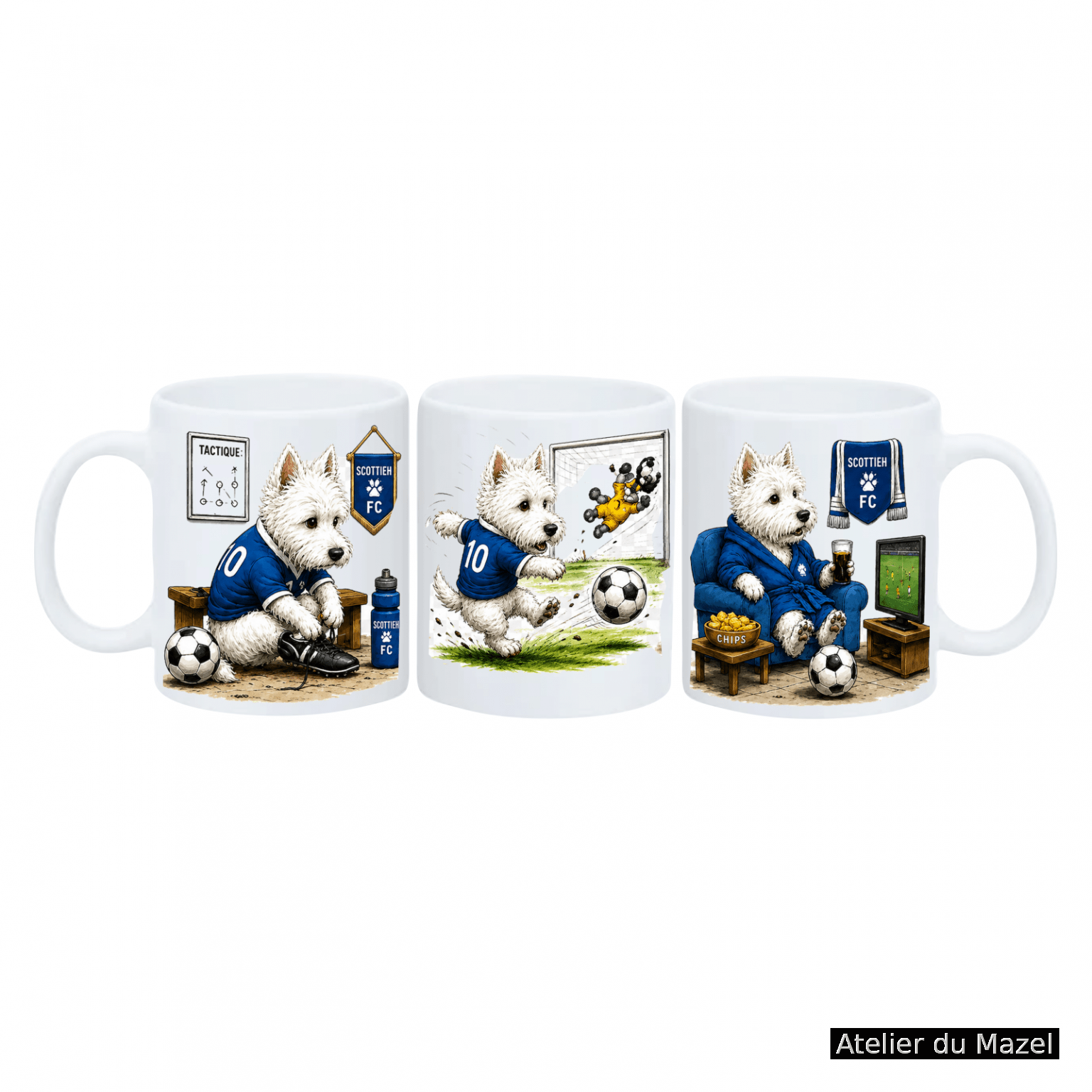 Mug Westie le Football