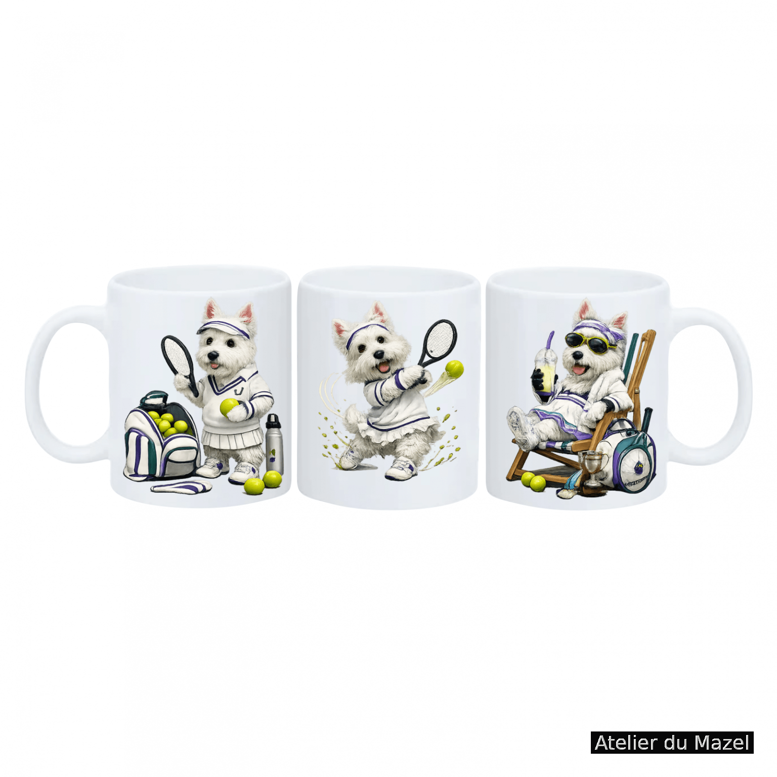 Mug Westie le Tennis