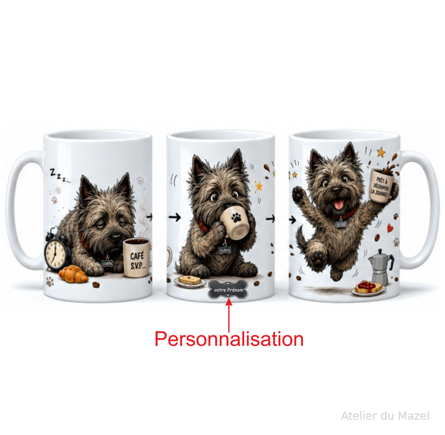 Mug Cairn café du matin, personnalisable ou pas – vue 2