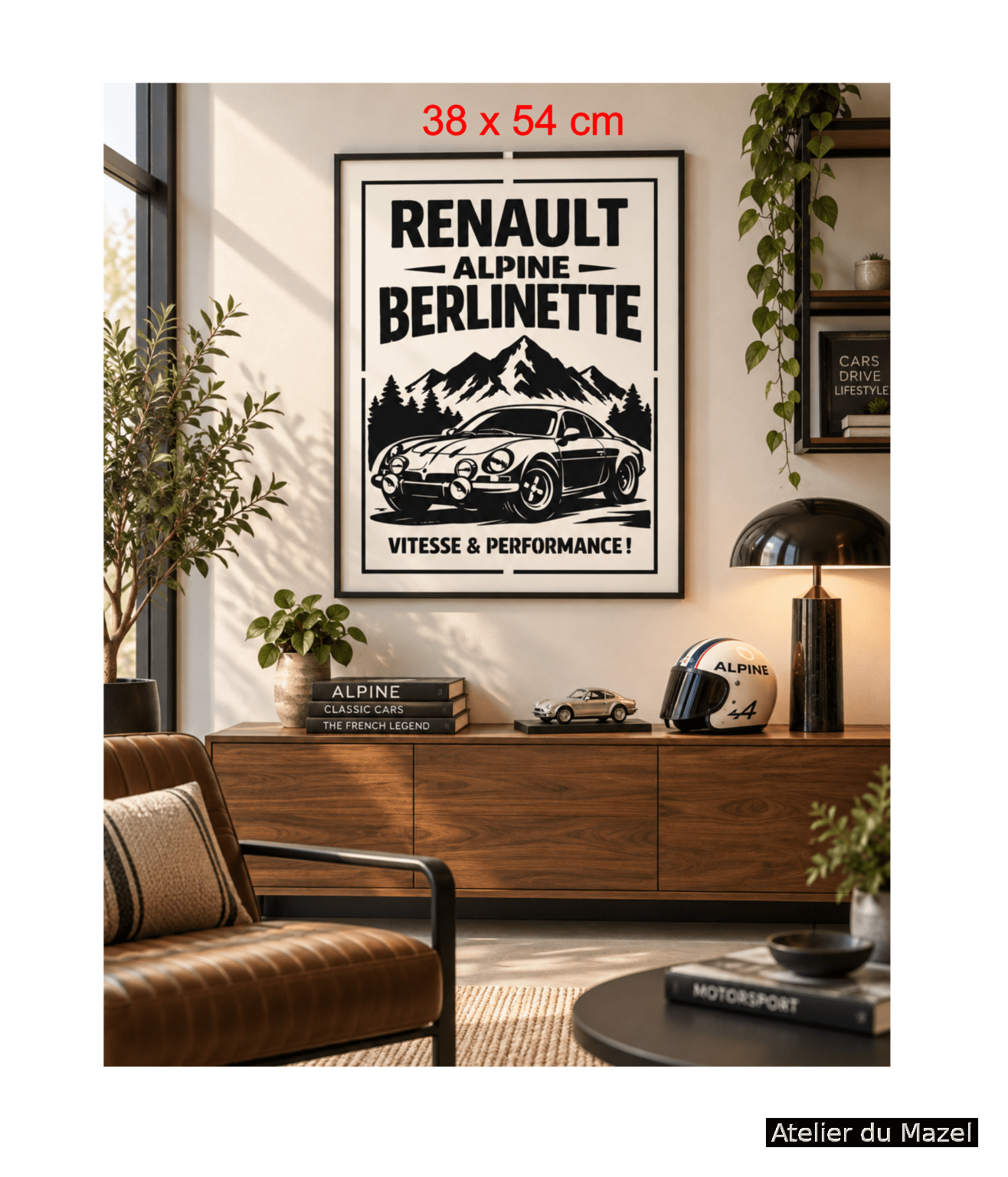 Pochoir Grande affiche "L'Alpine Renault" 38 cm x 54 cm – Image 2