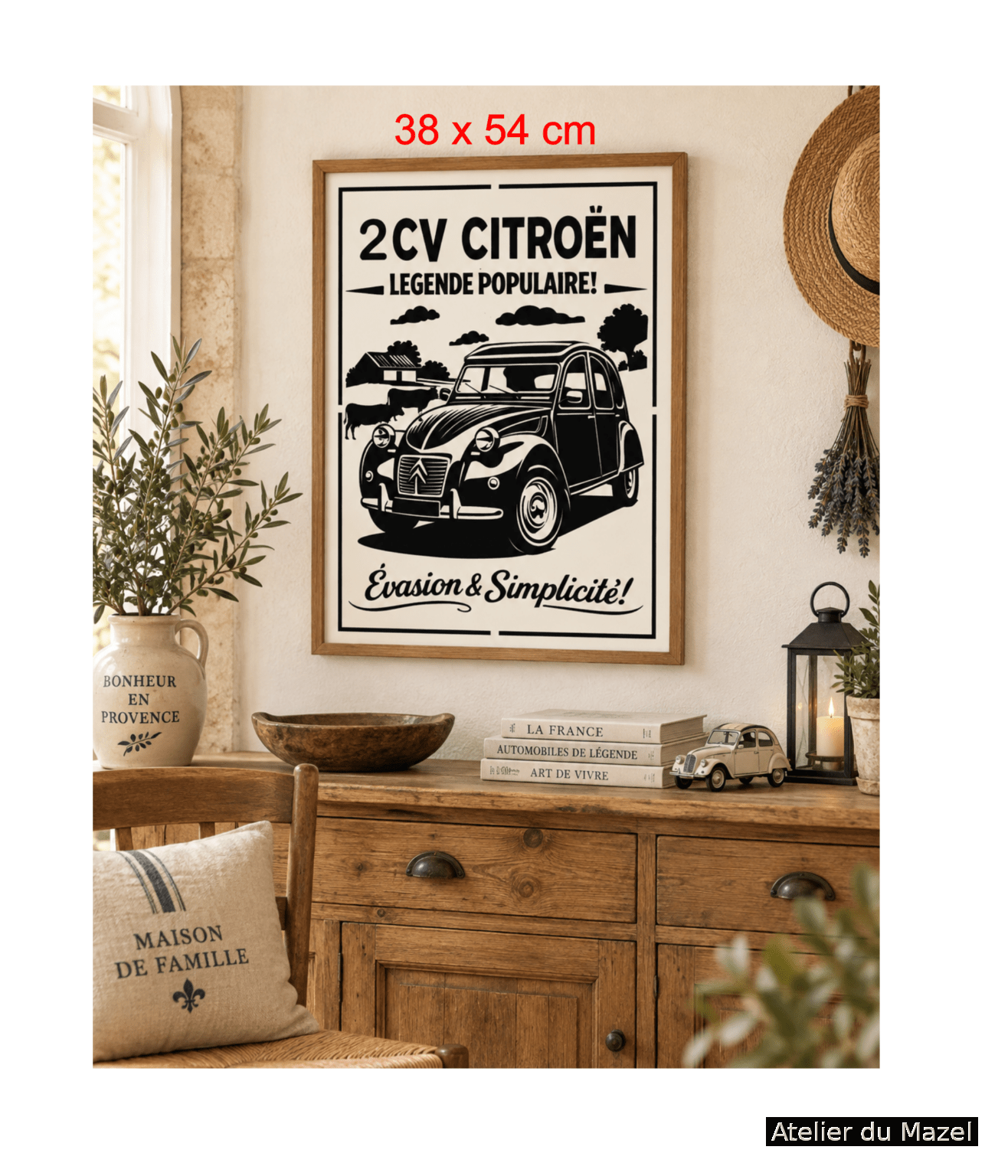 Pochoir Grande affiche "La 2CV" 38 cm x 54 cm – Image 2